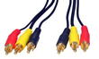 0.5m 3x Phono to 3x Phono Cable Gold to 0.5m