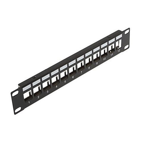 12 Port Unloaded Keystone Patch Panel 10 Inch 1U