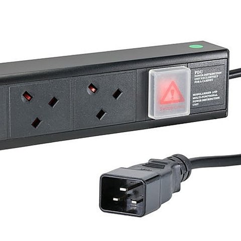 16 Way UK Socket Rack PDU Vertical with C20 Plug