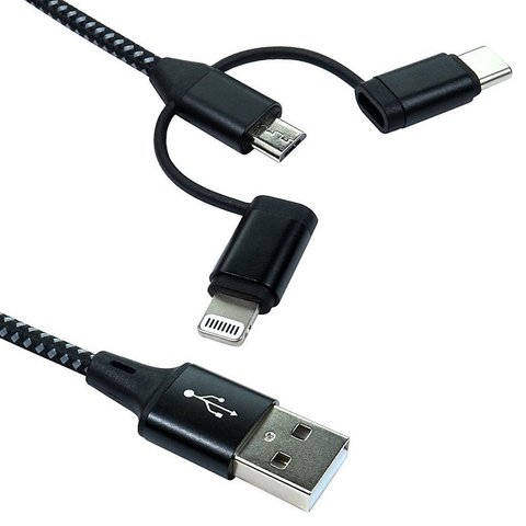 3 in 1 Braided Multi Charging Cable