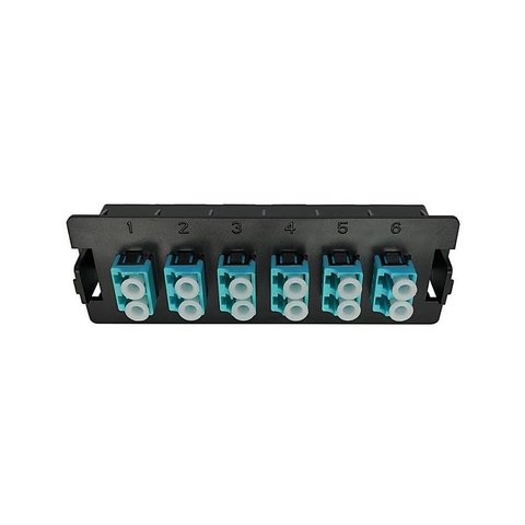 6 Port LC Duplex Adapter Plate 12 Fibre OM4