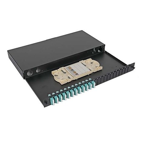 1U Loaded Fibre Patch Panel 96 Fibre LC Quad OM3/OM4