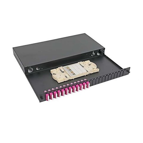 1U Loaded Fibre Patch Panel 96 Fibre LC Quad OM3/OM4