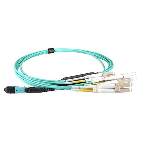 OM4 MPO to 4x LC Duplex Breakout Cable