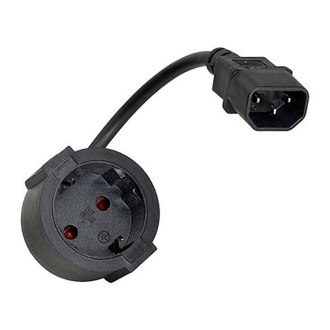 C14 Plug to Schuko Socket Adapter Lead