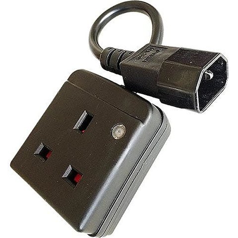 C14 Plug to UK Socket Adapter Lead