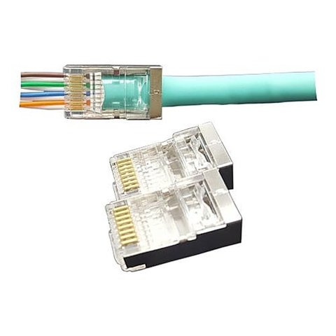 CAT5e Shielded Pass Through RJ45 Plugs Pack of 50