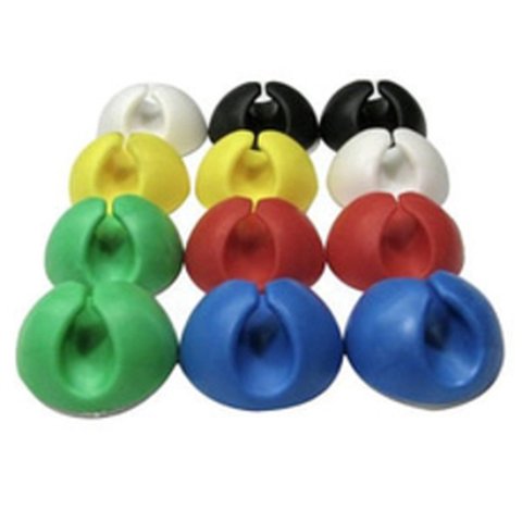 Desk Tidy Cable Organisers Mixed Colours Pack of 12