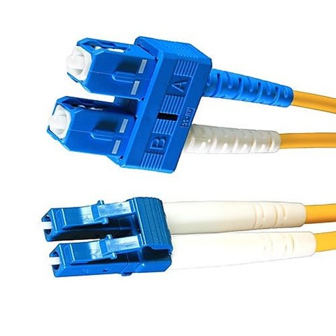 LC-SC OS2 Single Mode Duplex Fibre Patch Cable LSZH