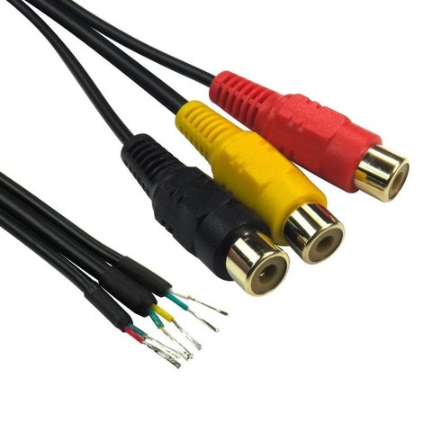 3x Phono Socket to Free End Cable