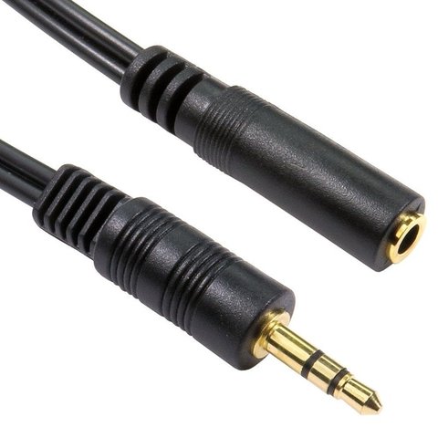 Male Jack Plug to Female Socket Cable