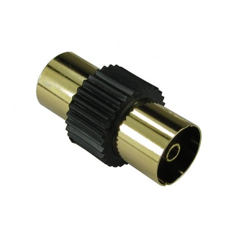 TV Aerial Coupler Female to Female Joiner Gold