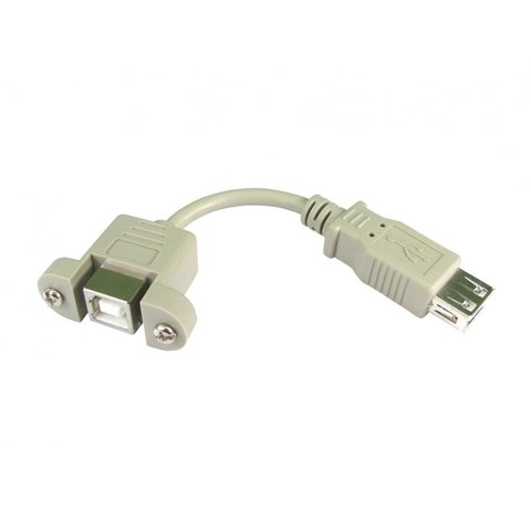USB B Panel Mount Stub Cable to USB A Female