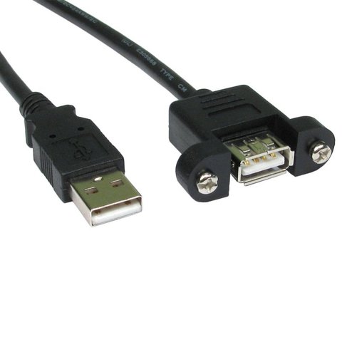 Panel Mount USB Cable A Male to Female