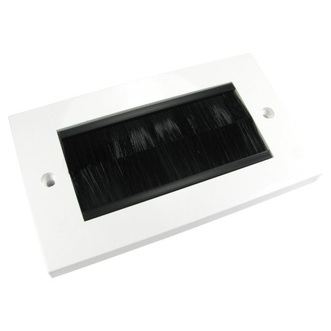 Double Brush Plate White Faceplate with Brush