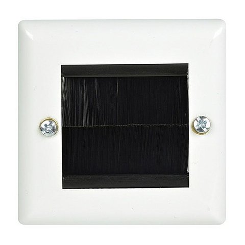Single Gang Brush Faceplate Steel