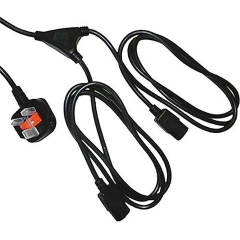 UK Plug to 2x C13 Power Splitter Lead