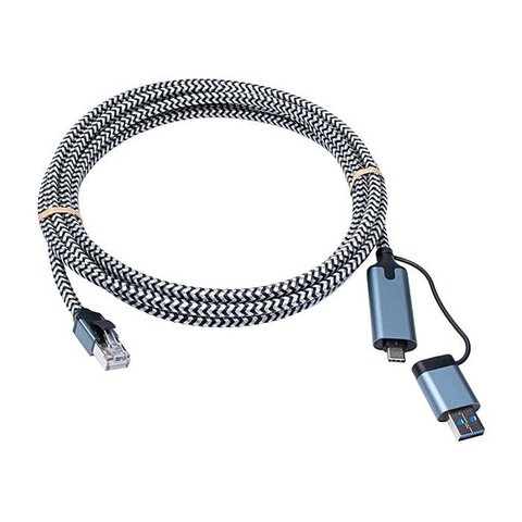 USB C to RJ45 Gigabit Ethernet Cable with USB A Adapter
