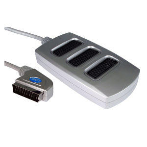 3-Way Silver Scart Splitter Box