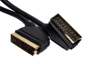 10m SCART to SCART 21 Pin Mini Coax Cable