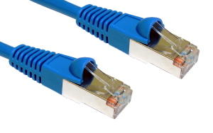 0.5m CAT5e Shielded Snagless Patch Cable Blue 26 AWG