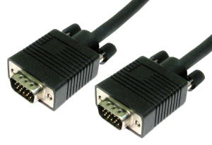 1m VGA Lead Triple Shielded VGA-Male to Male Black Cable