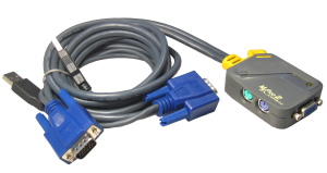 2-Port PS/2 KVM Switch with 2x USB Moulded Leads