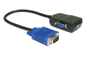 2 Way 300MHZ VGA Monitor Splitter Cable