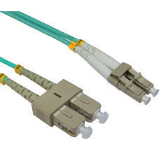 1m OM3 LC-SC 50/125 Fibre Cable Aqua