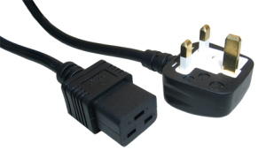 2.5m UK Mains Plug to IEC C19 Power Cable