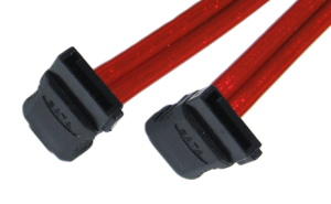 1m SATA M M Right Angle Straight Red Data Cable