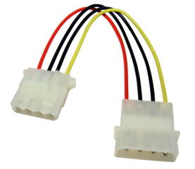 15cm 4-Pin Molex M-F Extension