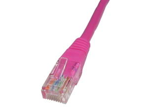 2m CAT5e Patch Cable Pink Full Copper 24AWG