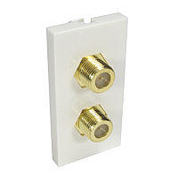 Dual F Type Face Plate Dual Socket Wallplate Module