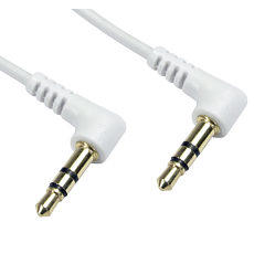 White Right Angled 3.5mm Jack to Jack Cable 3m 90 Degree