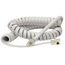 2m RJ10 Coiled Handset Cable White