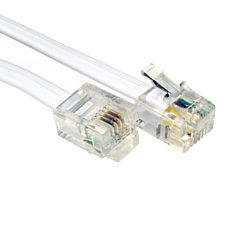 2m White RJ11 to RJ11 ADSL Modem Cable