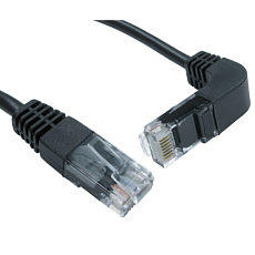 Straight to Right Angle Ethernet Cable 0.5m 90 Degree Down