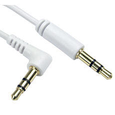 Straight to Angled 3.5mm Stereo Jack Cable 10m White