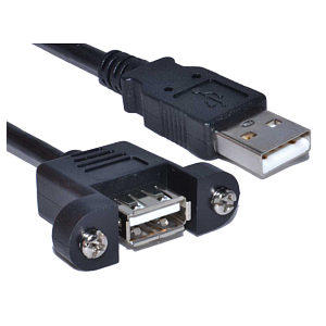 1m Panel Mount USB Cable A-Male to Female