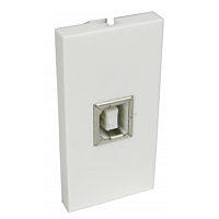 USB Type B Female Face Plate Single Socket Wallplate Module