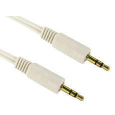 1m Audio Cable White 3.5mm Jack to Jack