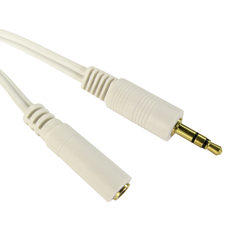 2m White Audio Extension Cable 3.5mm Male to Female