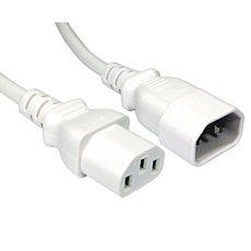 0.5m White IEC Power Extension Cable C13 to C14