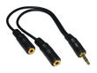 Headphone Splitter Cable 3.5mm Plug to 2x Sockets Gold