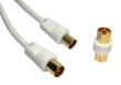 Short TV Aerial Cable 0.5m White Digital HD Compatible