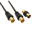 5m TV Aerial Cable Black Gold Plated Male to Male