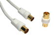 40m Digital TV Aerial Cable White Gold Plated Male to Male