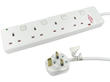 4 Socket Extension Lead Switched Surge Protected 10m