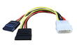 17cm 4-Pin 5.25molex To 2x SATA Power